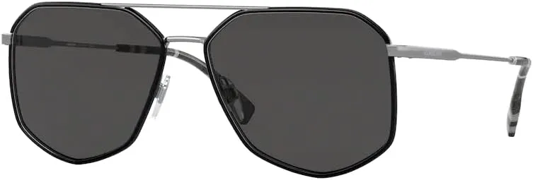 BURBERRY Ozwald BE3139 Hexagonal Sunglasses for Men   BUNDLE With Designer iWear Eyewear Kit