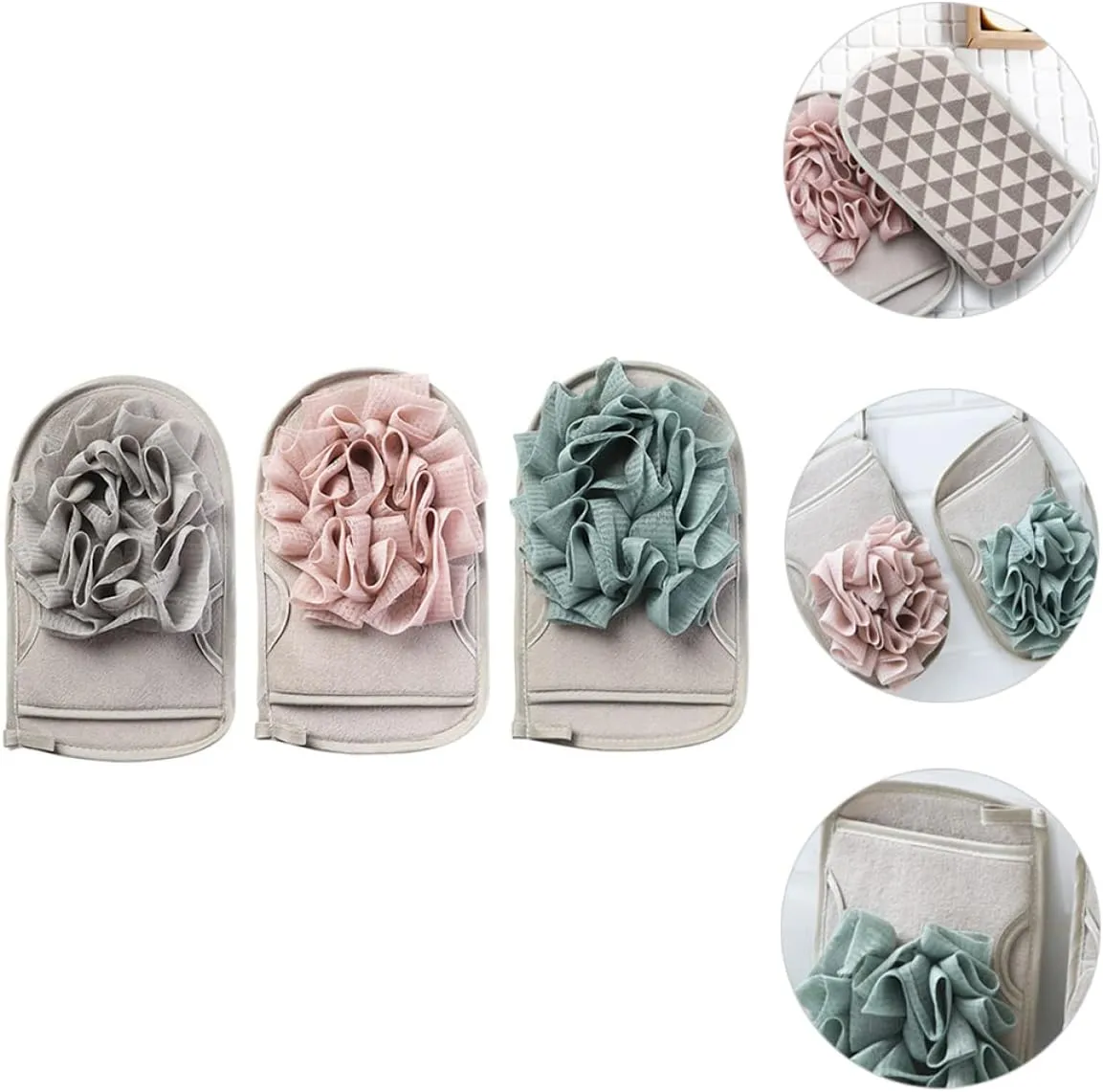 Cabilock 9 Pcs Double Sided Bath Towel Exfoliator Remover Gloves Kids Bath Gloves Mesh Pouf Shower Ball Gloves for Cleaning Body Scrub Gloves Back Skin Care Pe Material Rub Mud
