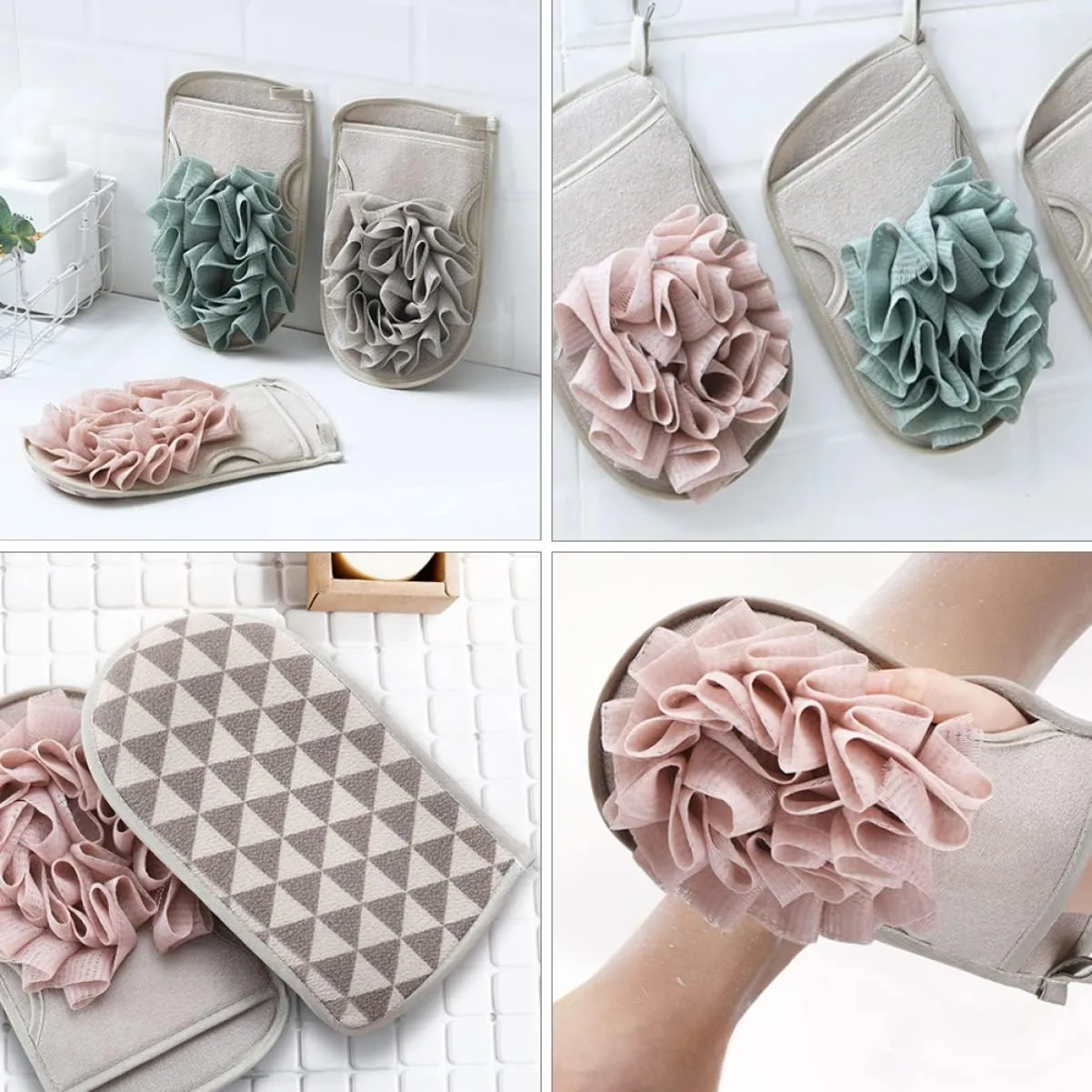 Cabilock 9 Pcs Double Sided Bath Towel Exfoliator Remover Gloves Kids Bath Gloves Mesh Pouf Shower Ball Gloves for Cleaning Body Scrub Gloves Back Skin Care Pe Material Rub Mud