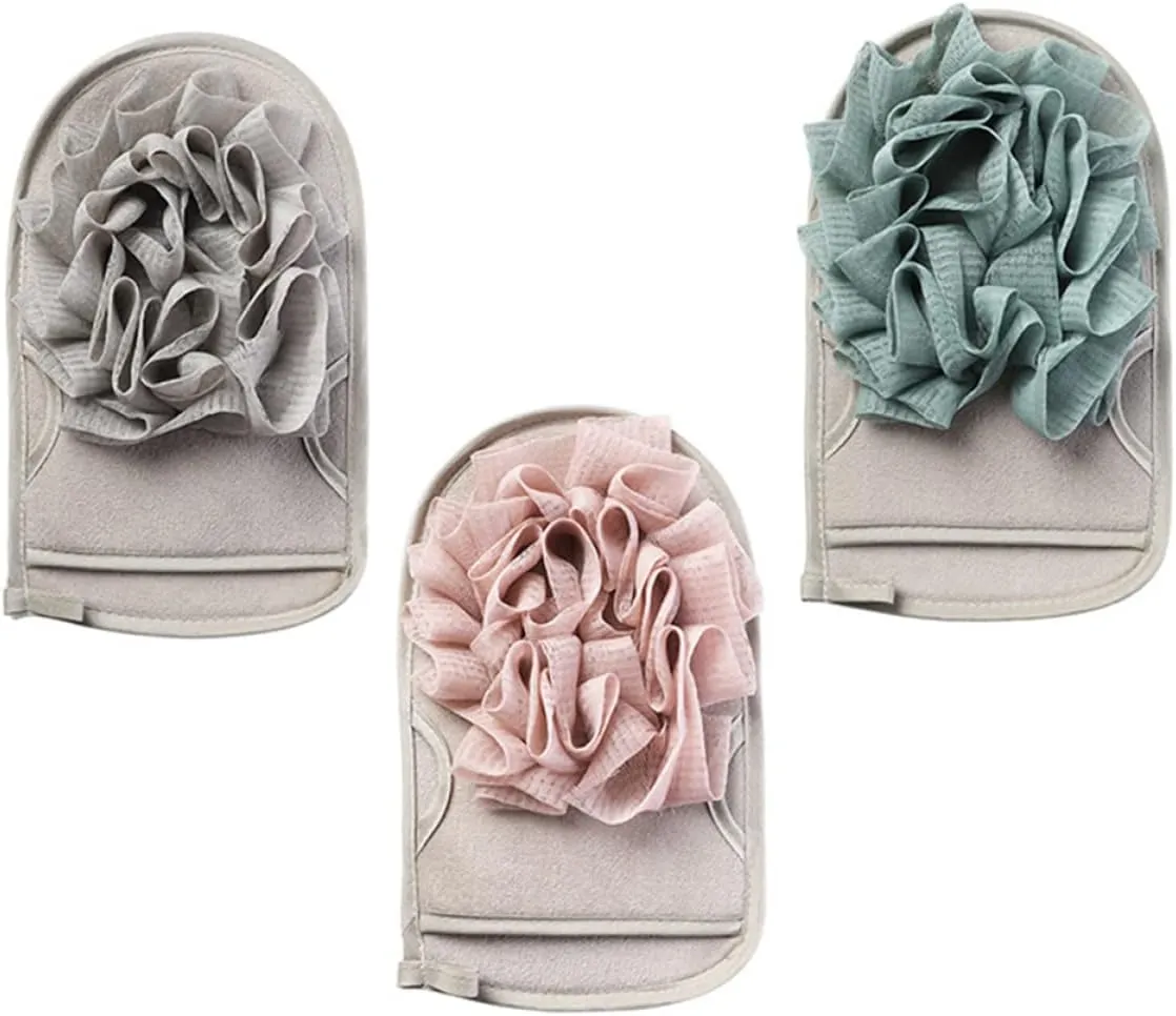 Cabilock 9 Pcs Double Sided Bath Towel Exfoliator Remover Gloves Kids Bath Gloves Mesh Pouf Shower Ball Gloves for Cleaning Body Scrub Gloves Back Skin Care Pe Material Rub Mud
