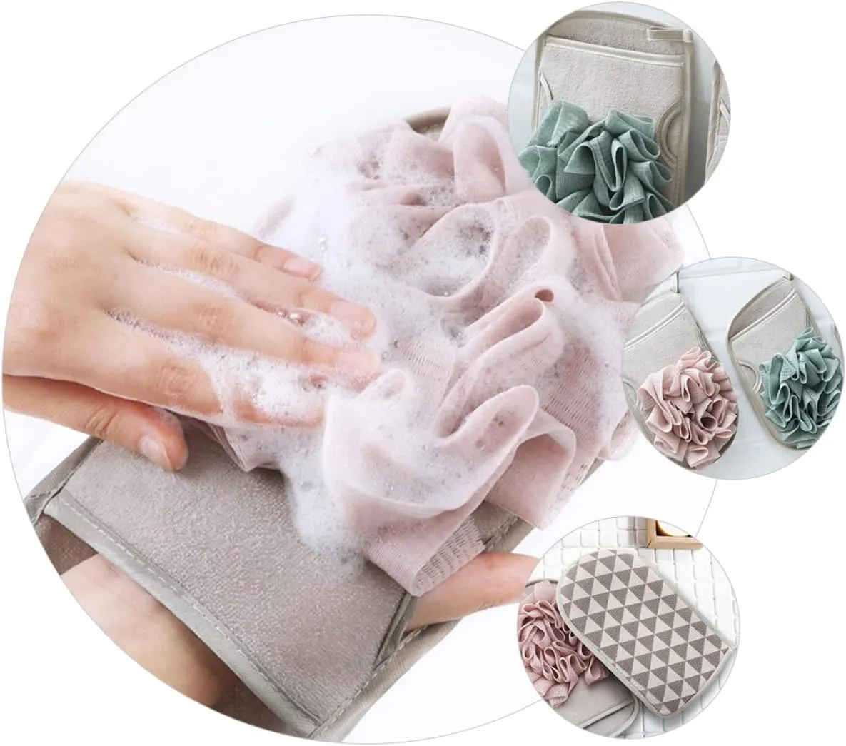Cabilock 9 Pcs Double Sided Bath Towel Exfoliator Remover Gloves Kids Bath Gloves Mesh Pouf Shower Ball Gloves for Cleaning Body Scrub Gloves Back Skin Care Pe Material Rub Mud