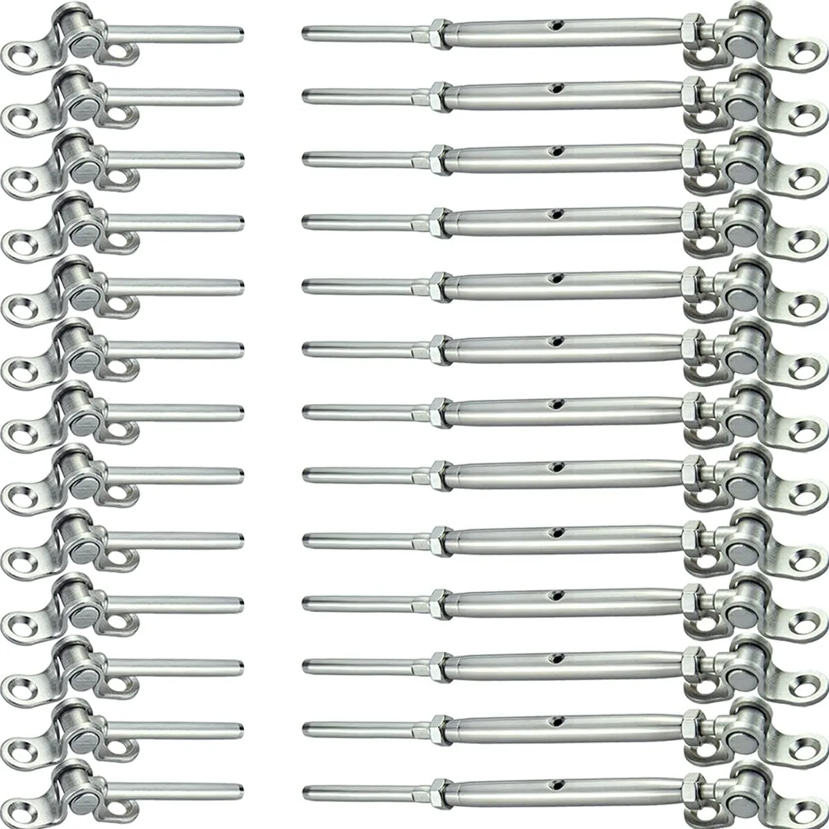Cable Railing Hardware, 30 Pairs Stainless Steel Cable Railing Kit, for 1/8 Cable Railing System, T316 Marine Grade, 180° Angle Adjustable