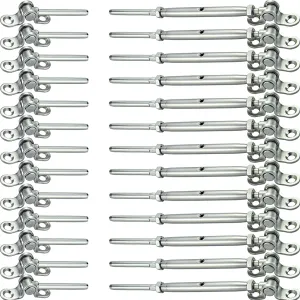 Cable Railing Hardware, 30 Pairs Stainless Steel Cable Railing Kit, for 1/8 Cable Railing System, T316 Marine Grade, 180° Angle Adjustable