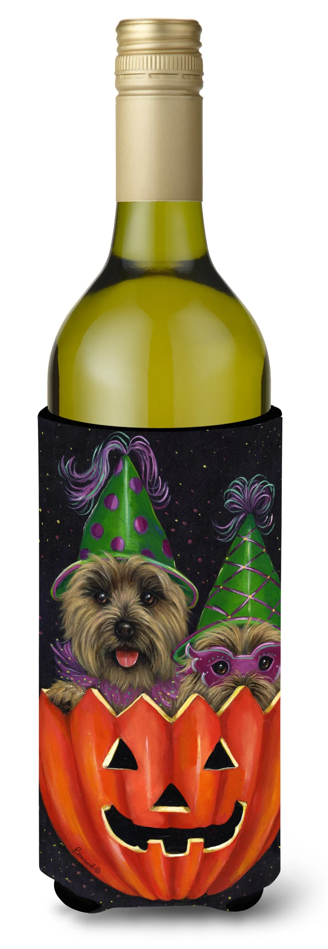 Cairn Terrier Halloween PeekaBoo Wine Bottle Hugger PPP3056LITERK