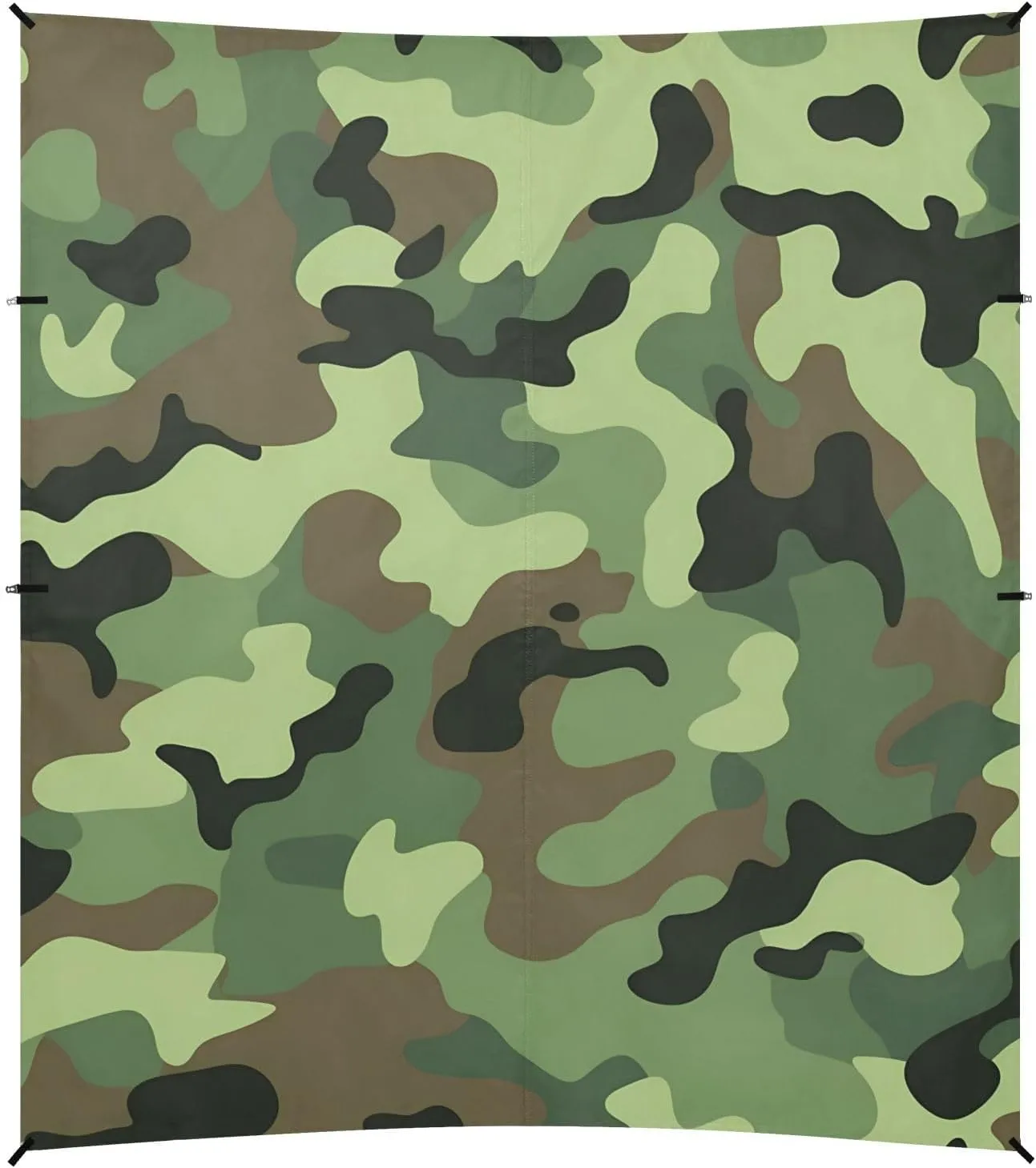 Camouflage Green Foldable Beach Cabana UPF50  Easy Setup Portable Sun Shelter with Sandbags and Shovel for Backyard and Camping