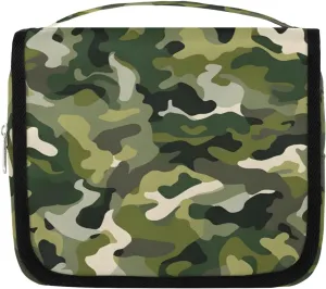 Camouflage Hanging Travel Toiletry Bag for Kids, Women Cosmetic Organizer Makeup Bag Pouch Men Shaving Dopp Kit Shower Bag With Sturdy Hook