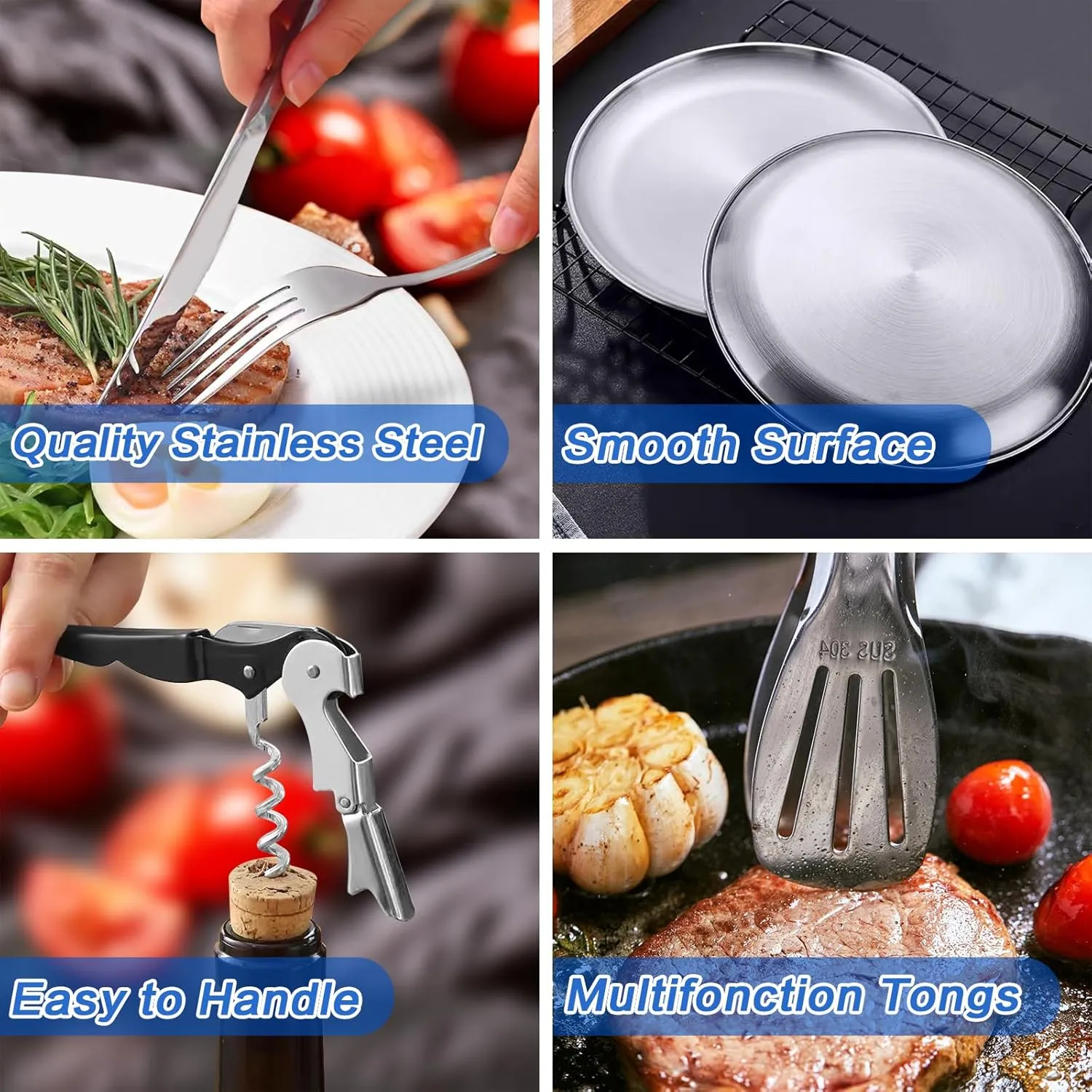 Camping Dishes Set, Camping Plates and Utensils with Camp Organizer Camping Dinnerware