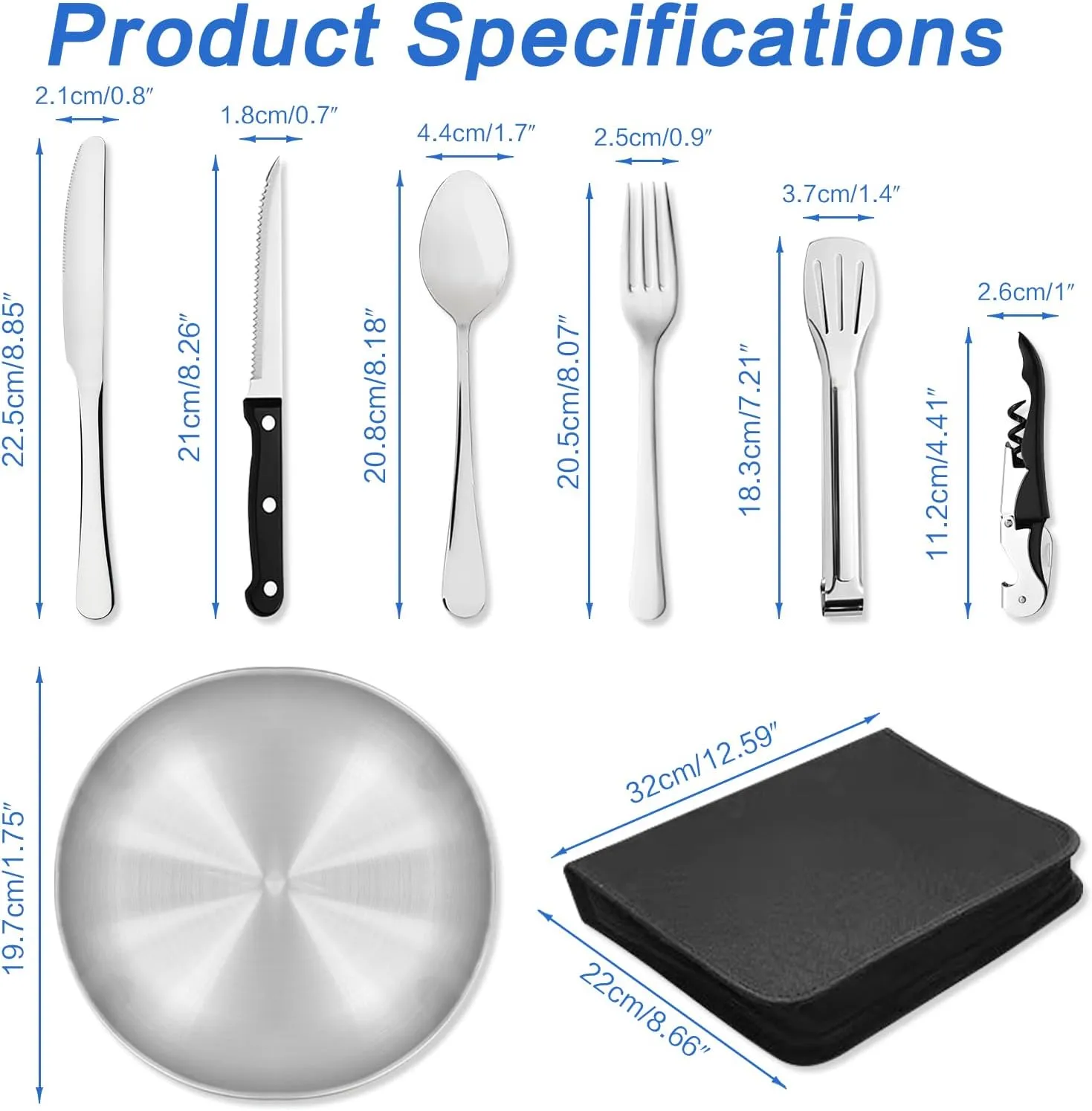 Camping Dishes Set, Camping Plates and Utensils with Camp Organizer Camping Dinnerware