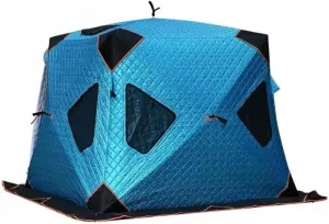 Camping Equipment Winter Fishing Tent Ice Fishing Shelter Heat Reflective Fabric Three-Layer Quilted Insulation Effect is Good (Blue A)