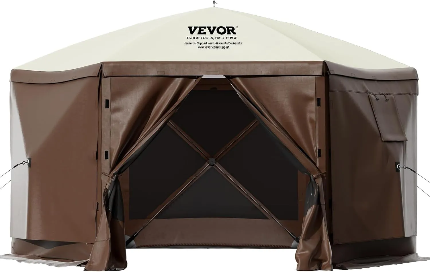 Camping Gazebo Screen Tent, 12 * 12Ft, 6 Sided Pop-Up Canopy Shelter