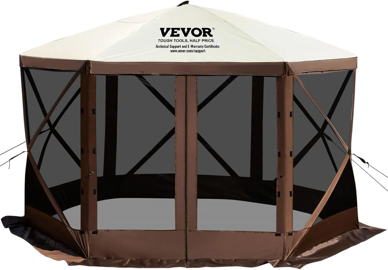 Camping Gazebo Screen Tent, 12 * 12Ft, 6 Sided Pop-Up Canopy Shelter