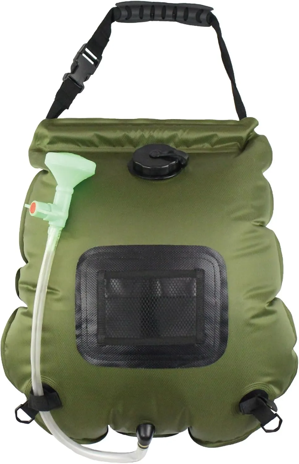 Camping Outdoor Solar Heated Shower Bag 5 gallon/20L, with Upgraded Hose and Shower Head and Temperature Display, Suitable for Camping, Hiking, and Travel as a Portable Shower