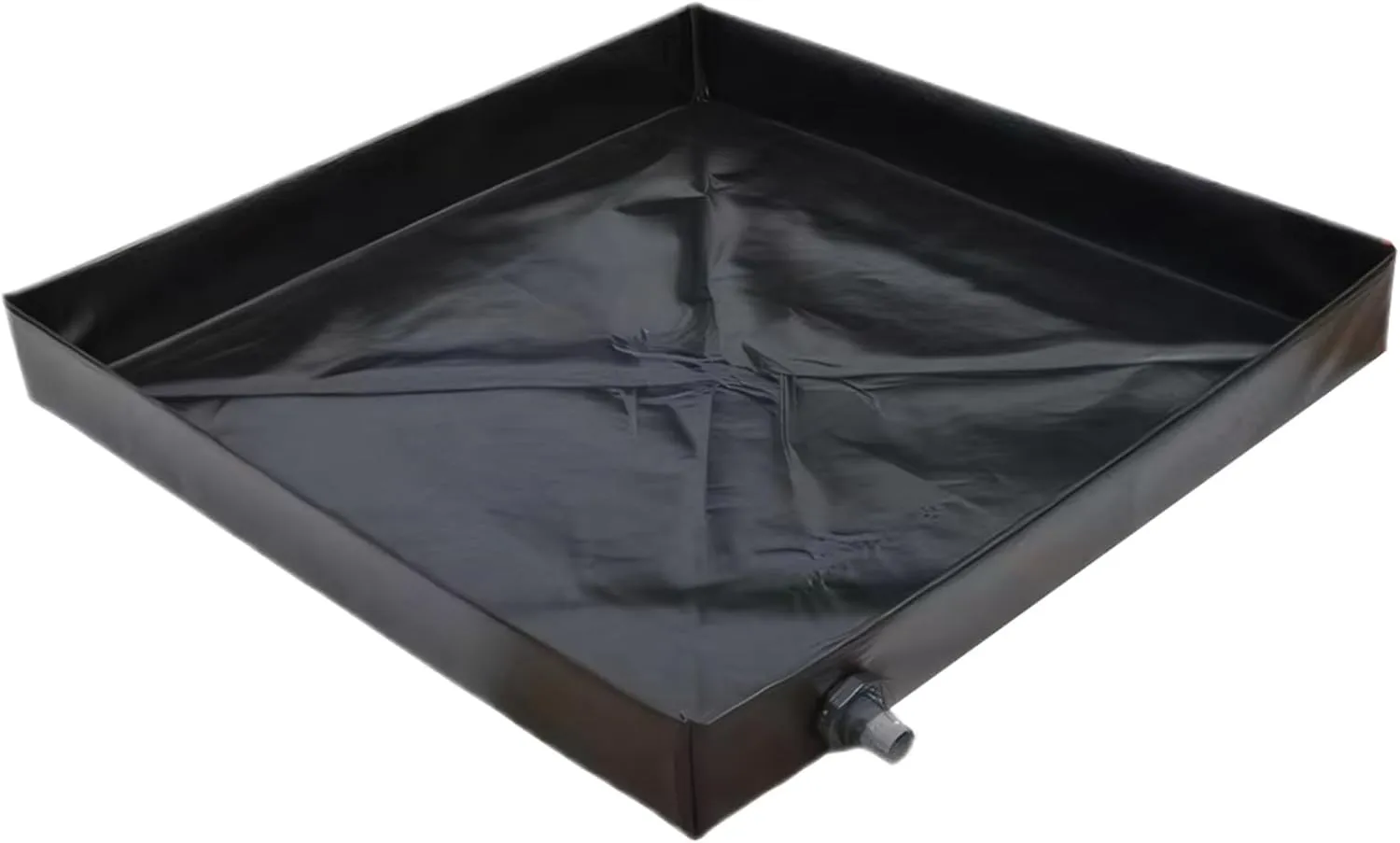 Camping Shower Mat 41x41'' Collapsible Shower Base with Wrapped Edges Rapid Drainage Waterproof Pan with Heavy Duty Bottom for Outdoor Camping