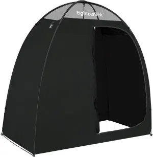 Camping Shower Tent Changing Room – 2 Rooms, UV Protection, Portable, Black
