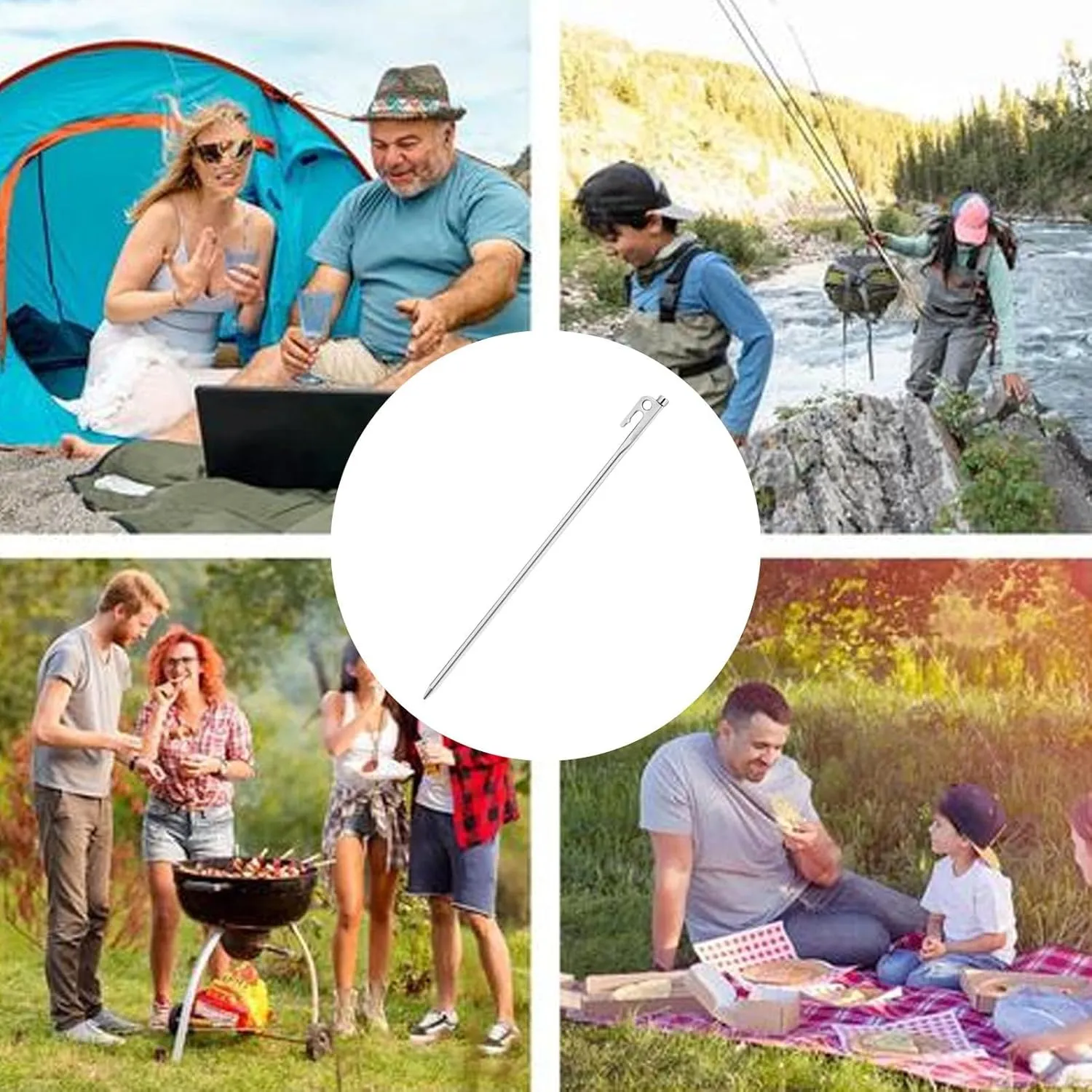Camping Stakes for Tent, Stainless Steel Tent Pegs, Outdoor Tent Spikes, User-Friendly Tent Accessories, Stakes for Camping Canopies, Durable Tent Stakes for Tarps, Heavy-Duty Tent Pegs