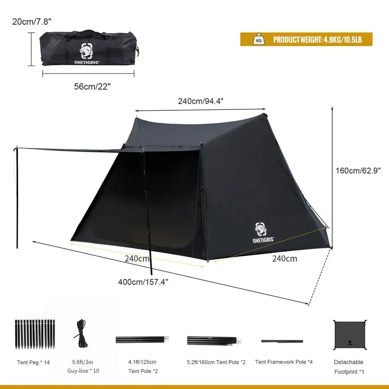 Camping Tent Black Tigris Series SOLO Backpacking Shelter for Bushcrafters & Survivalists