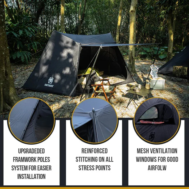 Camping Tent Black Tigris Series SOLO Backpacking Shelter for Bushcrafters & Survivalists