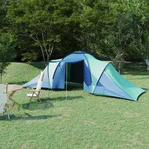 Camping Tent for 6 Persons with Mosquito Net, Easy Setup Design, Blue and Green
