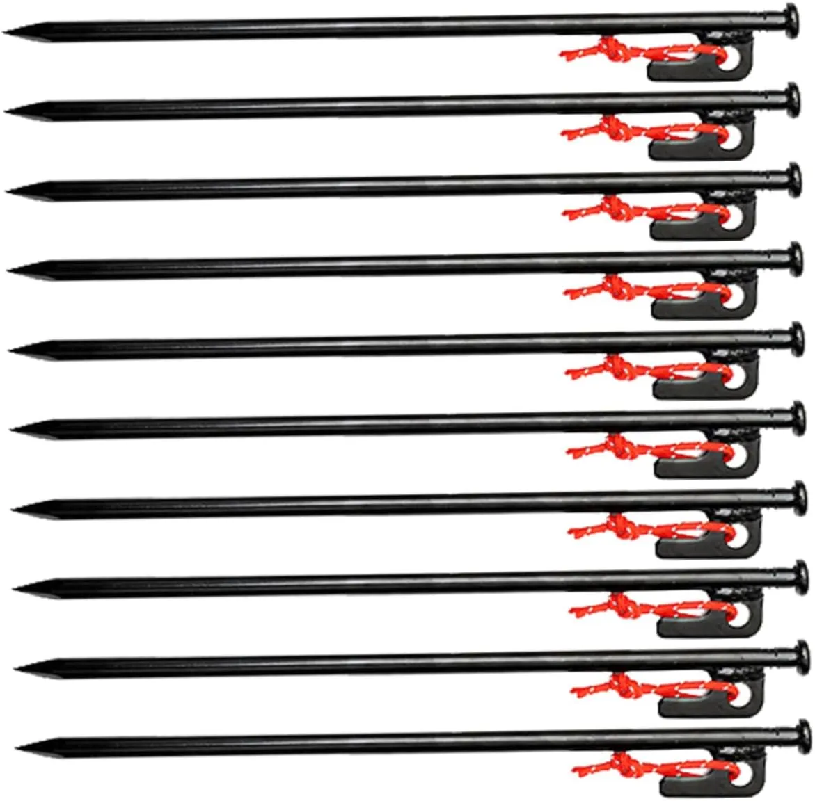 Camping Tent Stakes Heavy Duty 10 Metal Pegs with Storage Bag Easy to Use