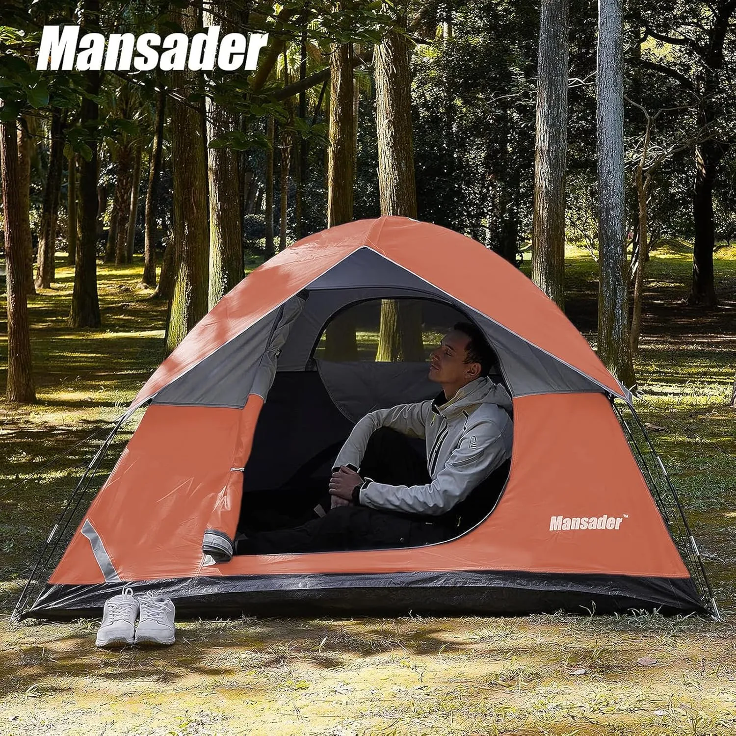 Camping Tent, Waterproof 2/3/4 Person Tents for Camping, Lightweight Easy Set Up Outdoor Hiking Tent Backpacking Tent with Carry Bag, Backpack Tent Suit for Family Beach Hiking Travel