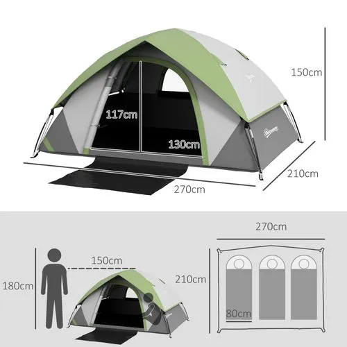 Camping Tent - Waterproof & Spacious for 4-5 People