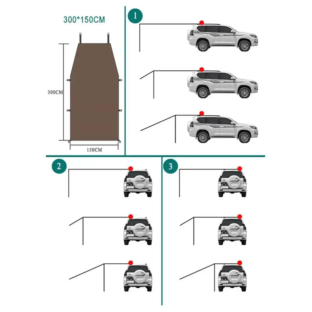 Car Side Awning - Quick-Install Waterproof Canopy for Camping