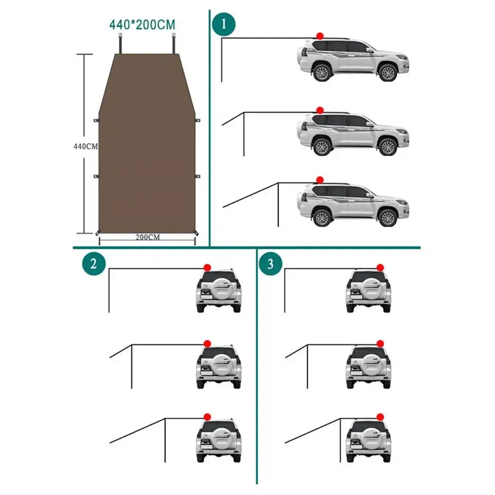 Car Side Awning - Quick-Install Waterproof Canopy for Camping