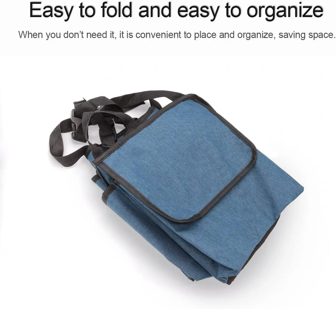 Car Trunk Organizer and Storage, Backseat Hanging Organizer for SUV, Truck, MPV, Waterproof, Collapsible Cargo Storage Bag with 4 Pockets, Car Accessories for Men and Women (Blue)