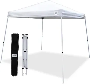 Caravan Canopy Cirrus Instant Slant Canopy Kit 8' x 8' White, 42.25 Sq. Ft of Shade, Slant Leg, Incudes Roller Bag