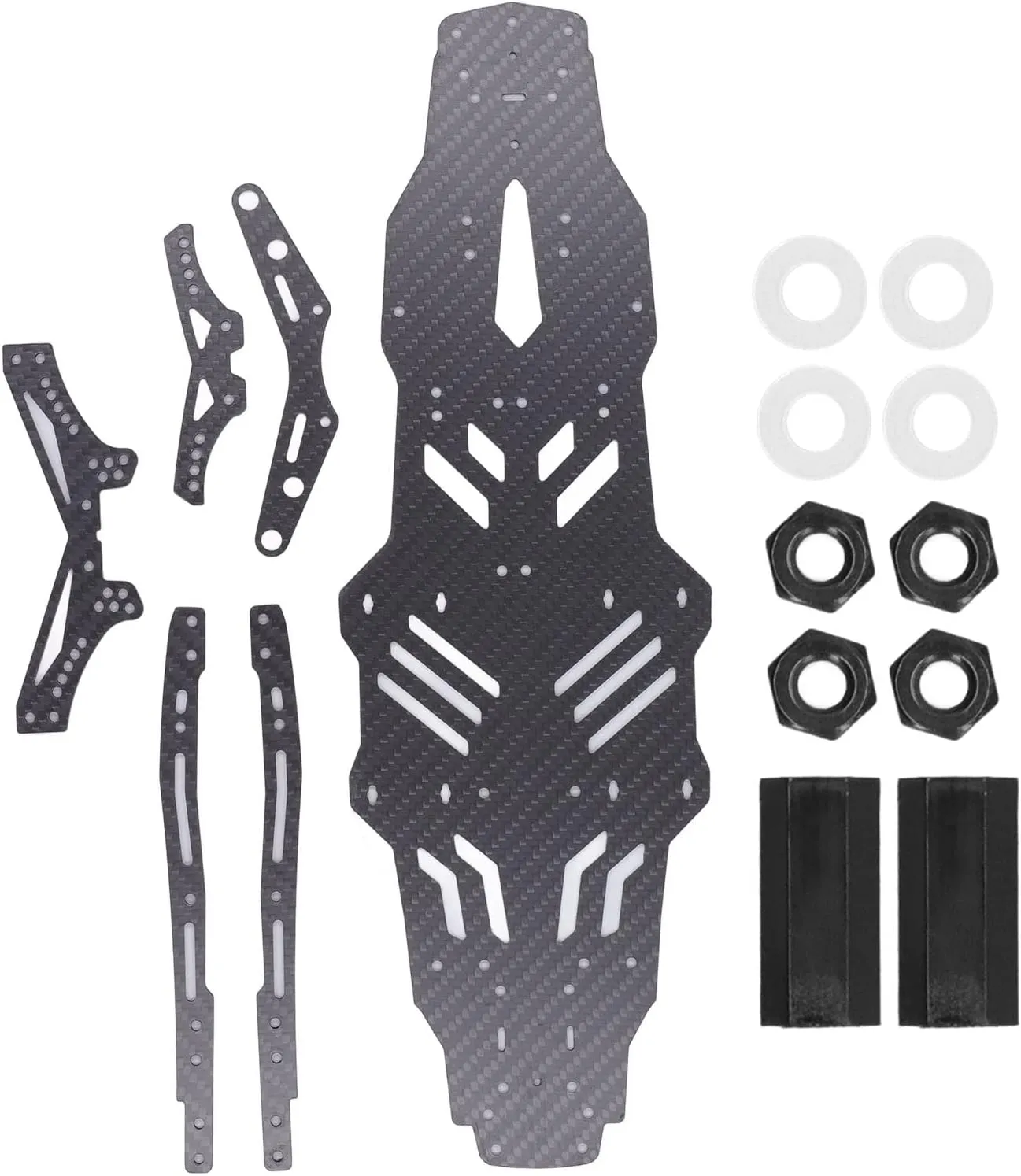 Carbon Fiber CNC Machining Upgrade Chassis Kit, Lightweight and Stiff, Drift Racing Replacement, for MST RMX2.0S 1/10 RC Drift Car