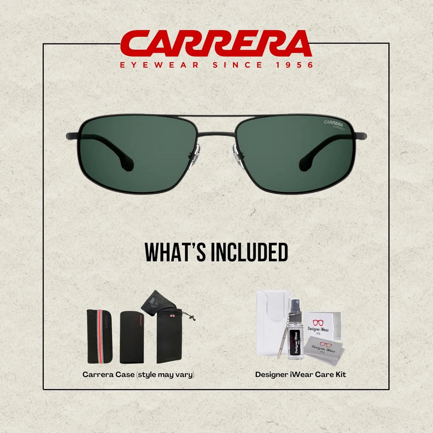 Carrera CA8036/S Sunglasses for Men   BUNDLE With Designer iWear Eyewear Kit