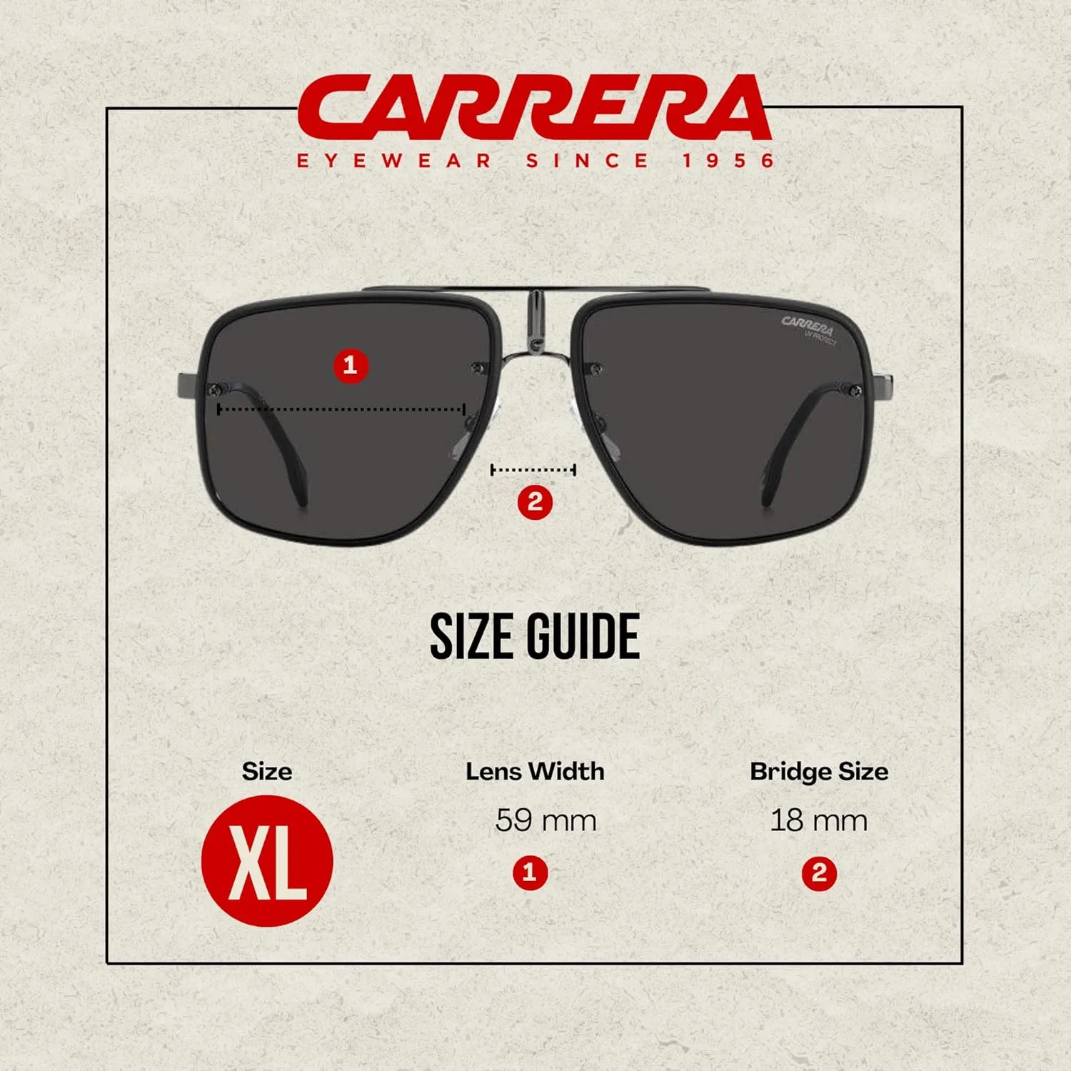 Carrera GLORY II Rectangle Sunglasses for Men   BUNDLE With Designer iWear Eyewear Kit