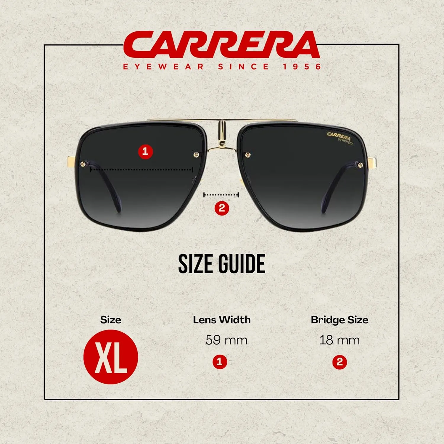 Carrera GLORY II Rectangle Sunglasses for Men   BUNDLE With Designer iWear Eyewear Kit