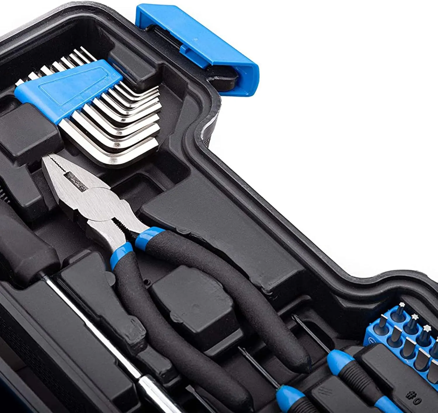 CARTMAN 39piece Cutting Plier Tool Set General Household Kit with Plastic Toolbox Storage Case Blue