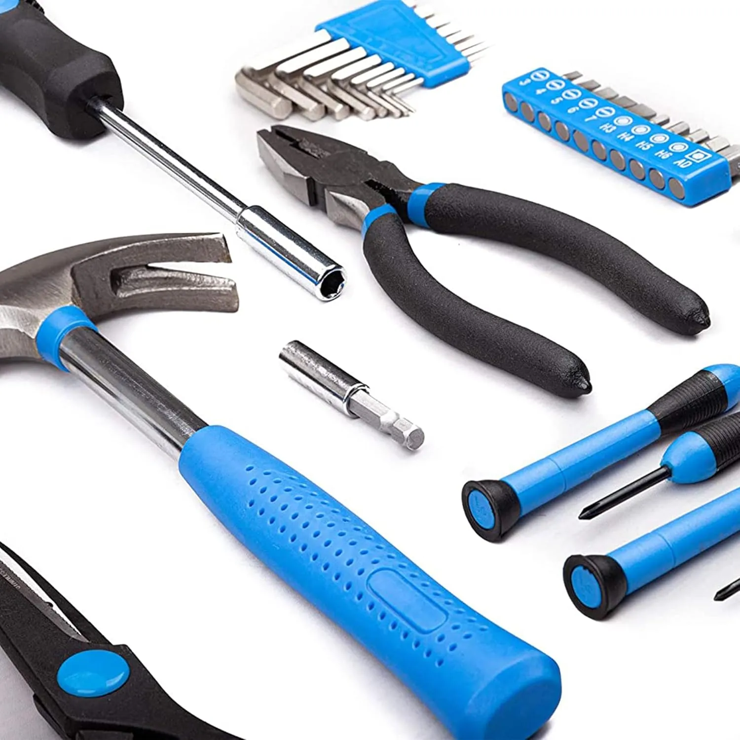 CARTMAN 39piece Cutting Plier Tool Set General Household Kit with Plastic Toolbox Storage Case Blue
