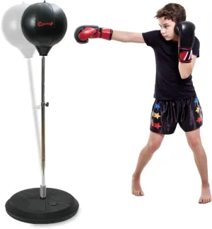 Champs MMA Boxing Freestanding Reflex Bag Dummy, Punching Bag with Stand and Gloves Set, Exercise Equipment for Agility, Hand-Eye Coordination Workout Kit