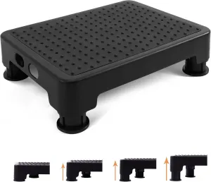 CHIKILLA Adjustable Step Stool for Adults Kids and Senior, Non-Slip Step Platform Indoor and Outdoor for Pregnant Woman, Portable Stair Assist for Kitchen Car Bedside and Shower, Black-Black, 3.4-5In