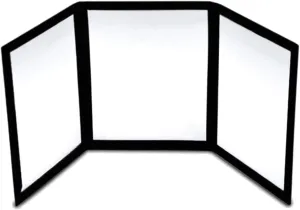 CHono 3 Way Mirror, Portable Mirror for Makeup, Hair Styling, Magic Tricks, 9.5"L x 7.1"W, Modern Black Framed Glass Mirror