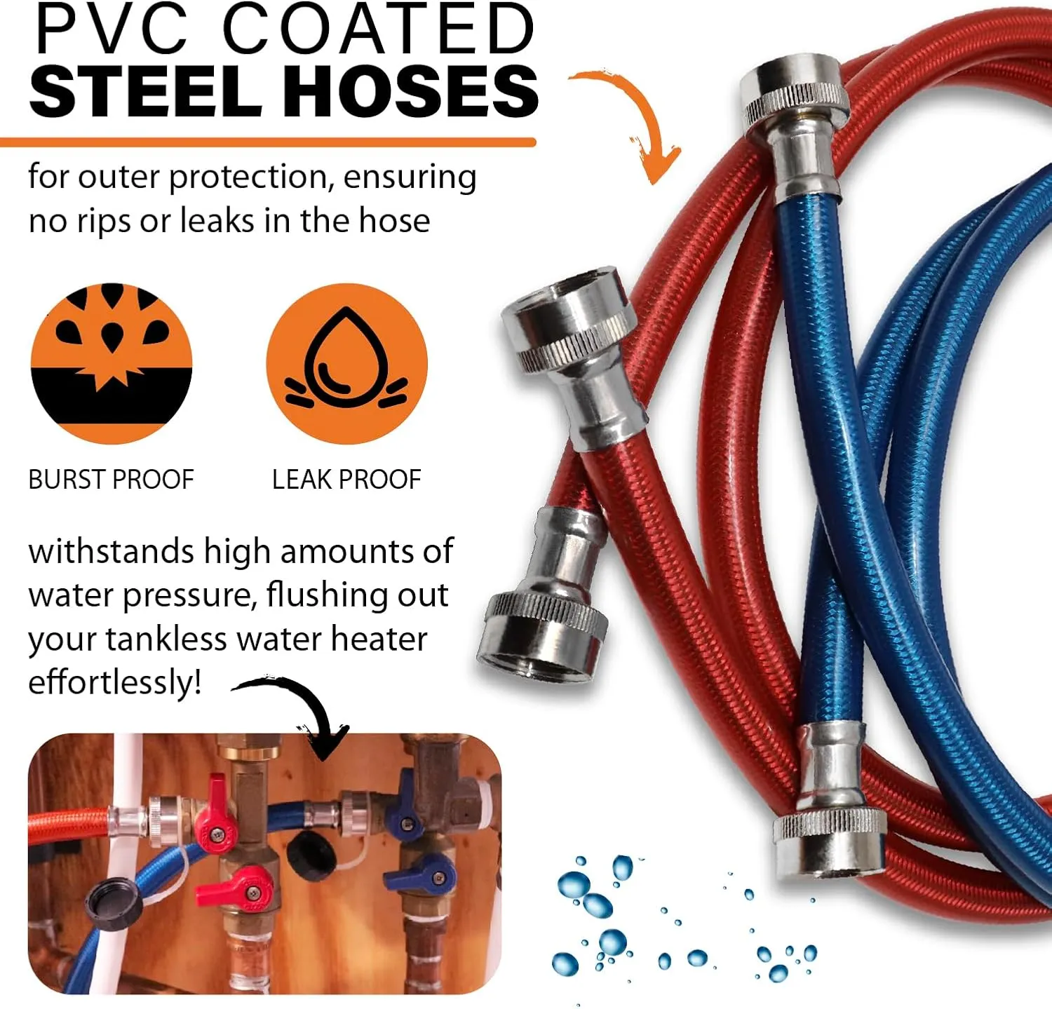 Chromex Tankless Water Heater Flush Kit with Gallon Liquid Descaling Solution and 1/6HP Extra Strength Pump