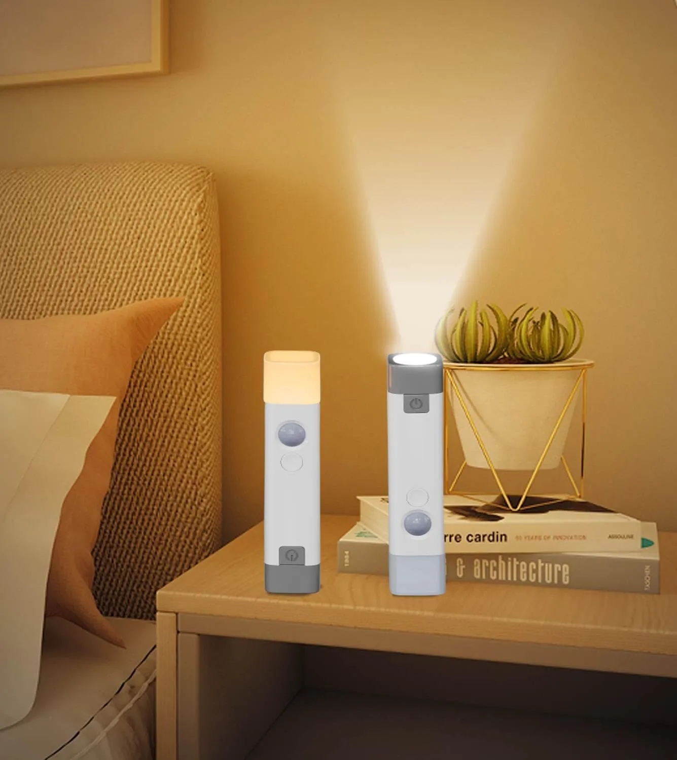 Chunace Motion Sensor Night Light with LED Flashlight, Cool Gadgets for Cruise Ship Cabin Essentials Nightlight, RV Car Accessories for Camping Travel, Hotel Bathroom, Rechargeable