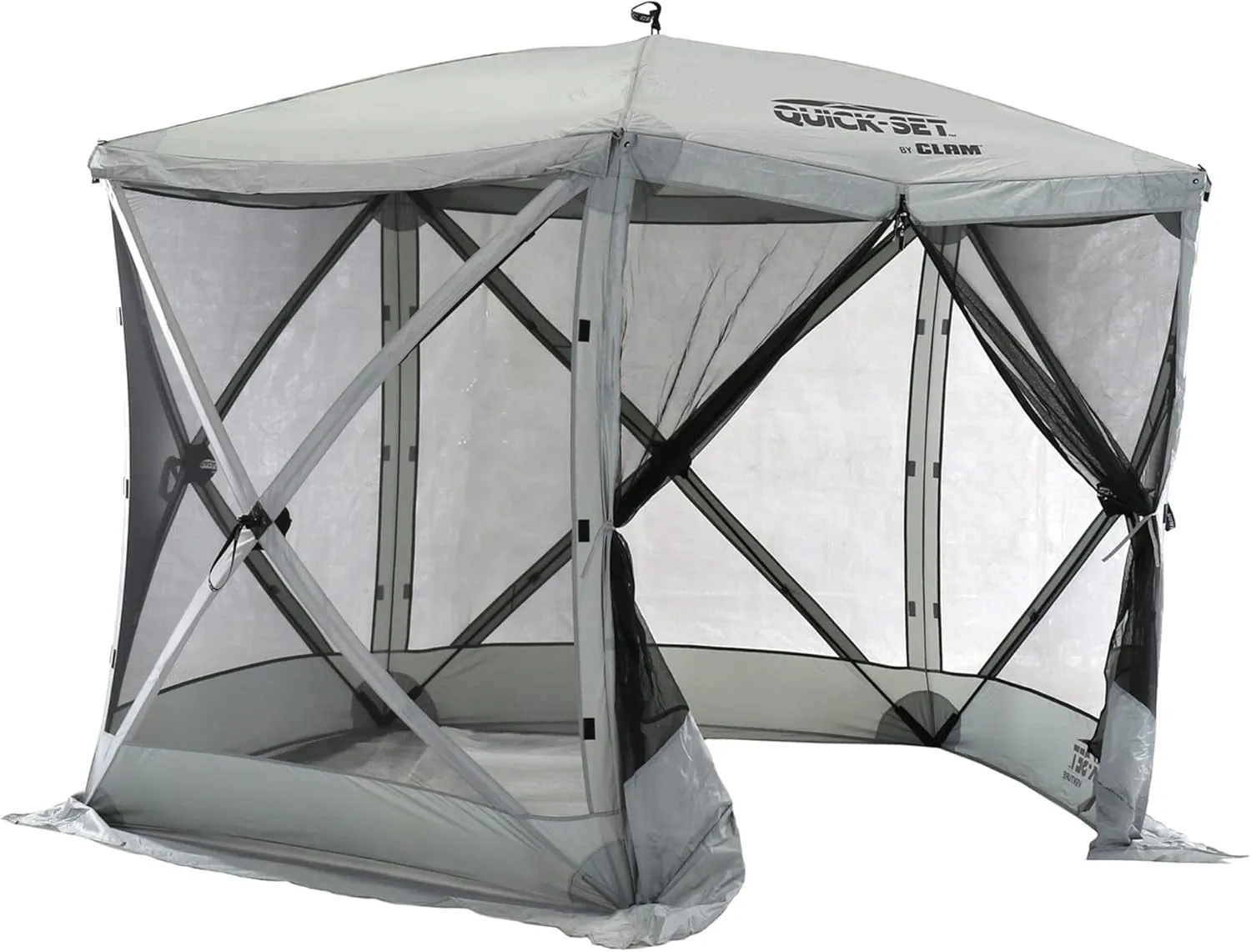 CLAM Pop Up Screen Tent, Outdoor Camping Gazebo Canopy, Venture, 9' x 9', Gray