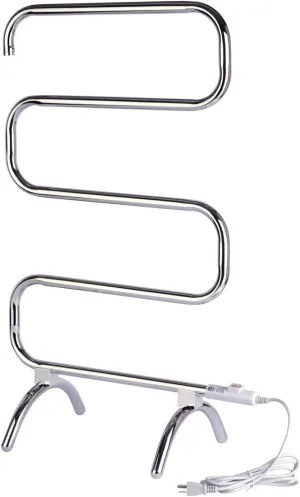 Classic Towel Warmer - Free-Standing or Wall Mounted Towel Warmer Rack for Drying Towels and Garments - 37.5-Inch Chrome Finish Frame with 4 Bars - Model HCC