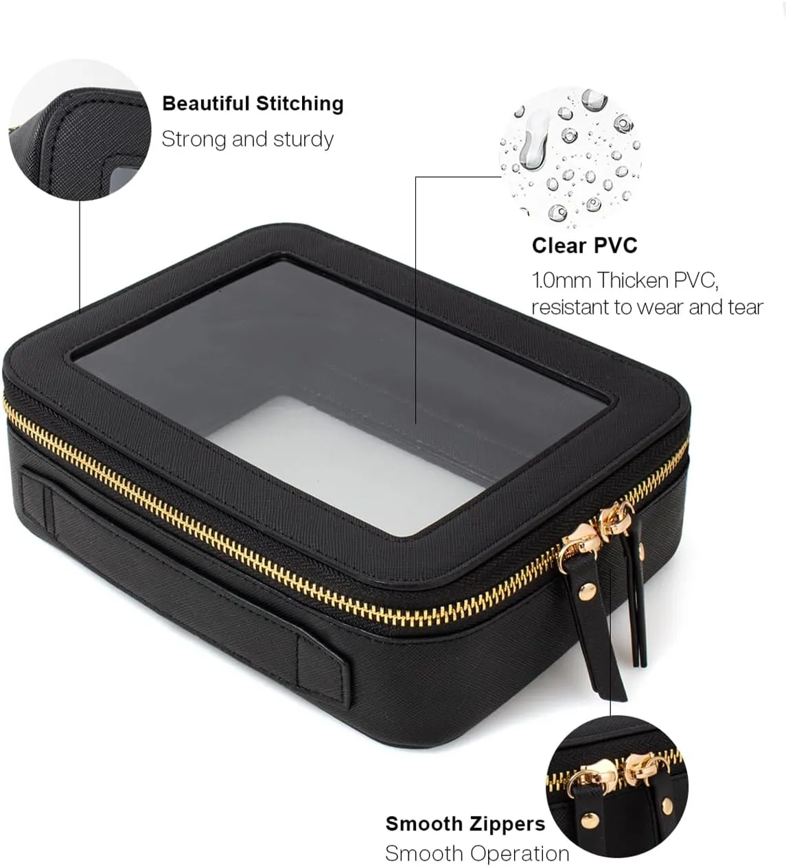 Clear Makeup Bag Set, Travel Makeup Case Clear Cosmetic Travel Bag Small Makeup Organizer Mini Make Up Pouch for Purse Waterproof Toiletry Bag Portable Car Essentials Car Organizer