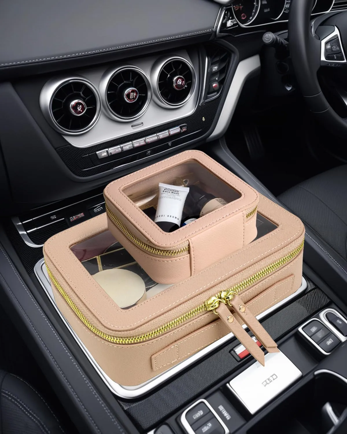 Clear Makeup Bag Set, Travel Makeup Case Clear Cosmetic Travel Bag Small Makeup Organizer Mini Make Up Pouch for Purse Waterproof Toiletry Bag Portable Car Essentials Car Organizer