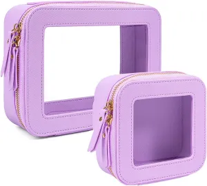 Clear Makeup Bag, Small Makeup Bag TSA Approved Toiletry Bag Cosmetic Travel Bag Cute Makeup Bag Organizer Makeup Case Pouch Car Essentials for Women Men