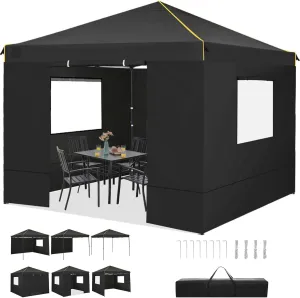 COBIZI Canopy Tent, 10x10 Pop Up Canopy Tent with Sidewalls and Roll-up Ventilated Windows with Mosquito net, Ez Outdoor Commercial Instant Gazebo Tent for Party Waterproof with Carrybag
