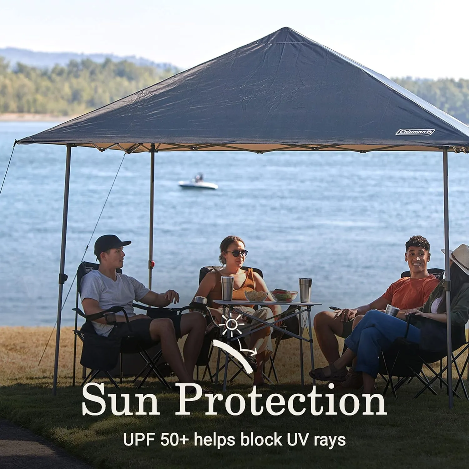 Coleman Oasis Lite Pop-Up Canopy Tent with Side Wall Attachment, 10x10ft Portable Shelter with Easy Setup & Takedown, Wheeled Carry Bag Included