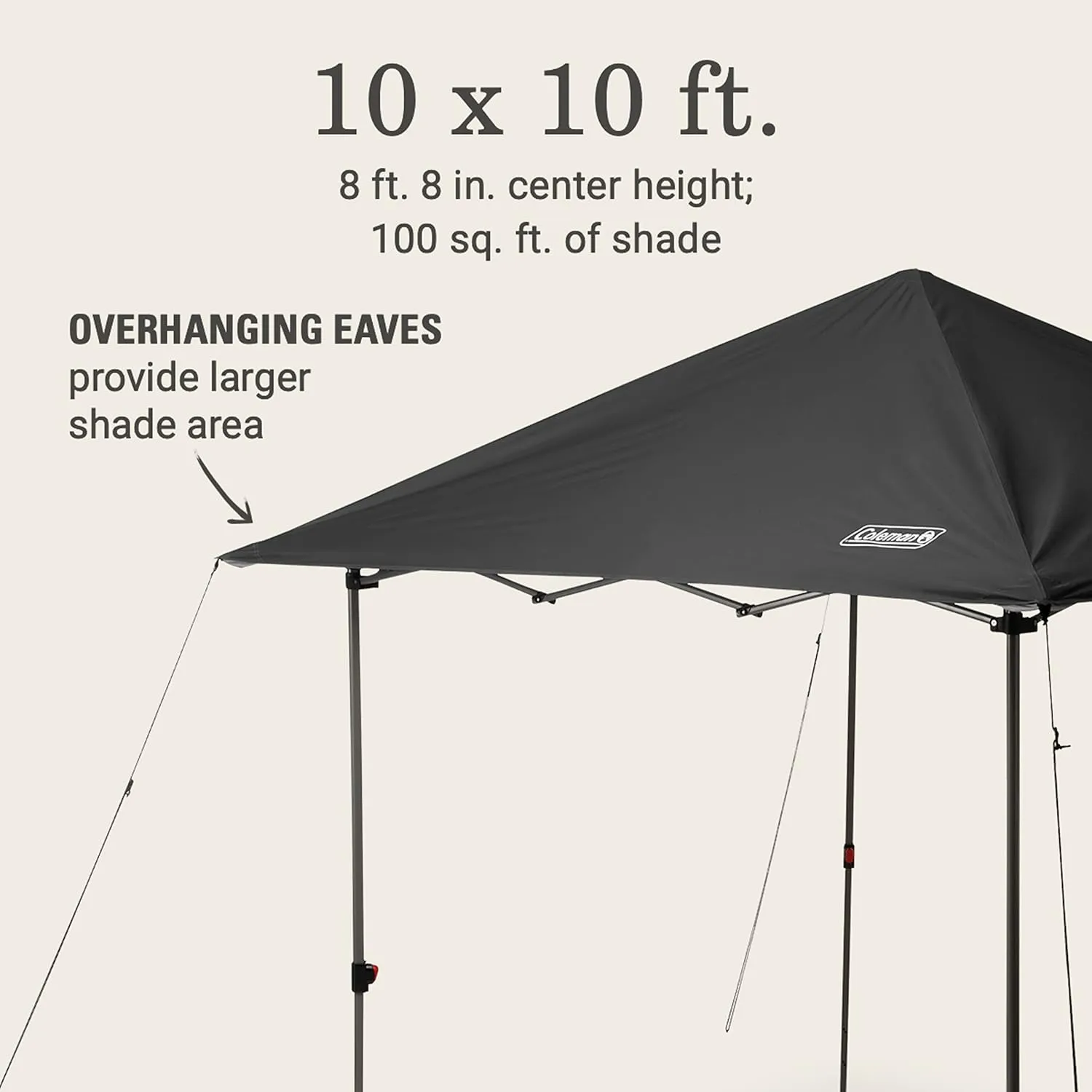 Coleman Oasis Lite Pop-Up Canopy Tent with Side Wall Attachment, 10x10ft Portable Shelter with Easy Setup & Takedown, Wheeled Carry Bag Included