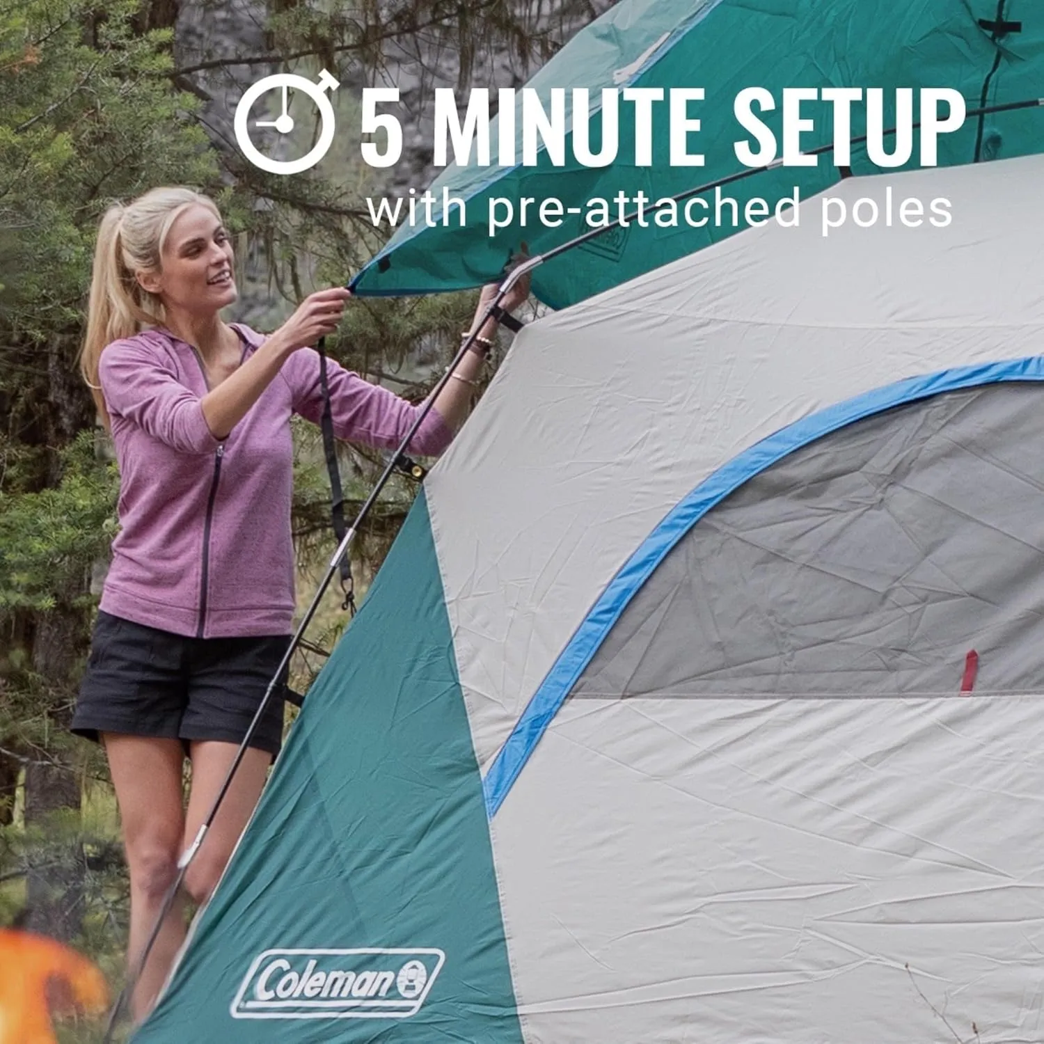 Coleman Skydome Tent with 5 Minute Setup, 6-Person Weatherproof Tent with Rainfly & Carry Bag, 20% More Headroom Than Traditional Canopies