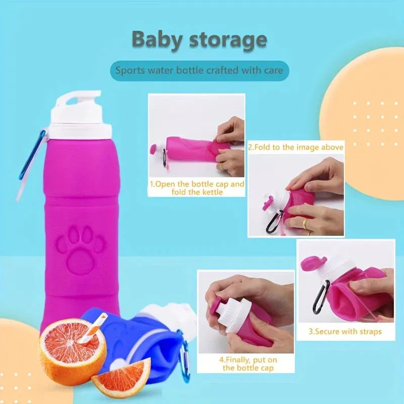 Collapsible Silicone Water Bottle Leakproof Travel